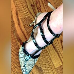 Leopardrs print sandles.  Worn 1 time